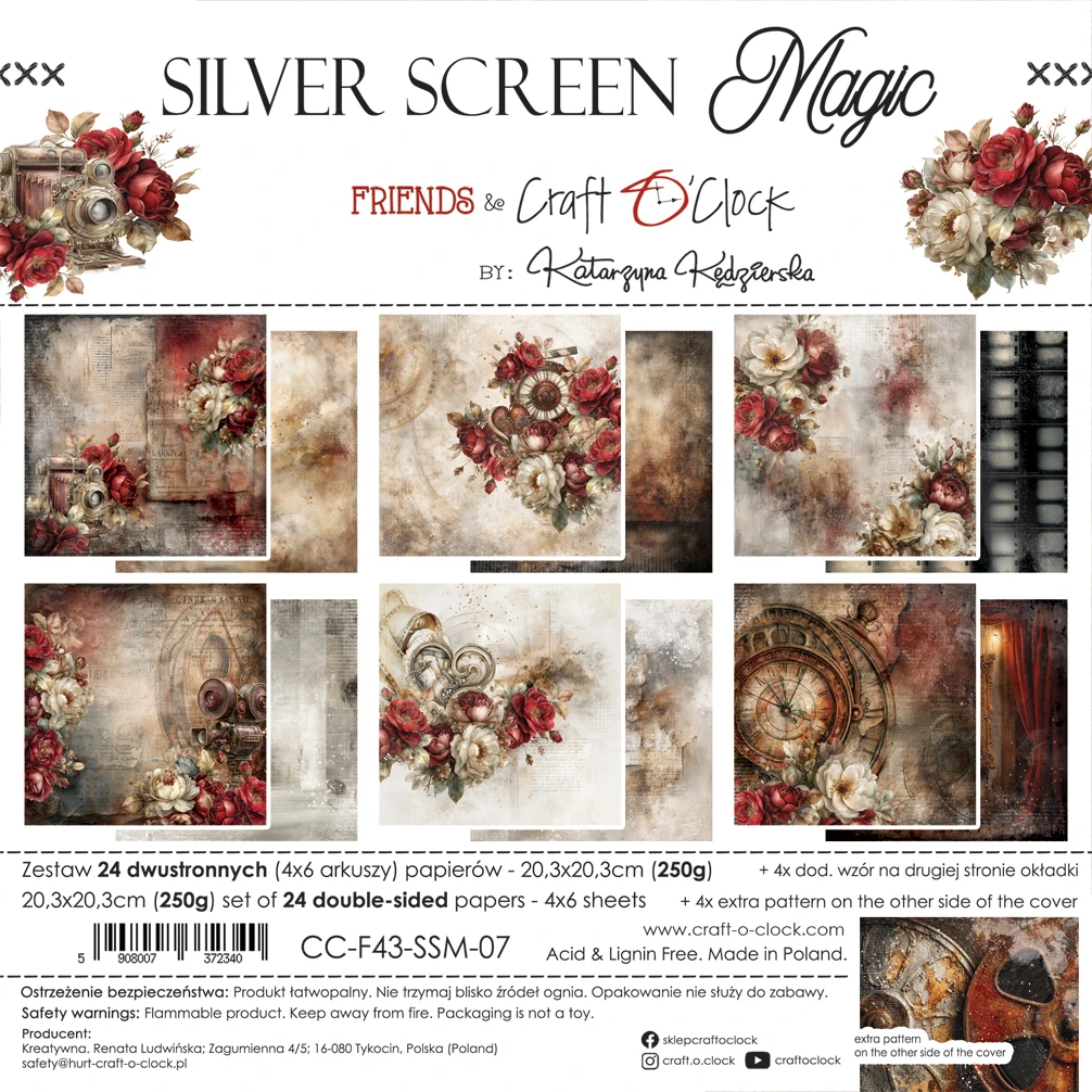 CC-F43-SSM-07 SILVER SCREEN MAGIC - paper pad 20,3x20,3cm