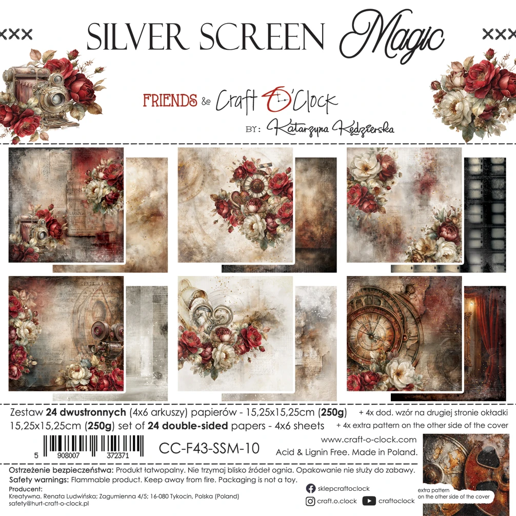 CC-F43-SSM-10 SILVER SCREEN MAGIC - paper pad 15,25x15,25cm