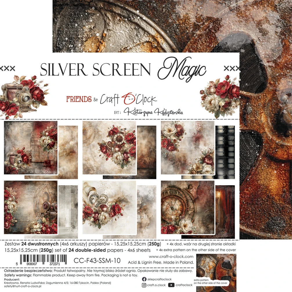 CC-F43-SSM-10 SILVER SCREEN MAGIC - paper pad 15,25x15,25cm
