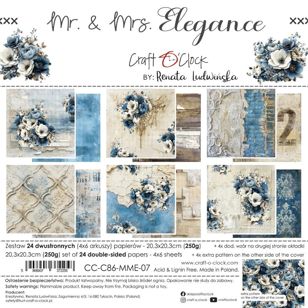 CC-C86-MME-07 MR. & MRS. ELEGANCE - paper pad 20,3x20,3cm