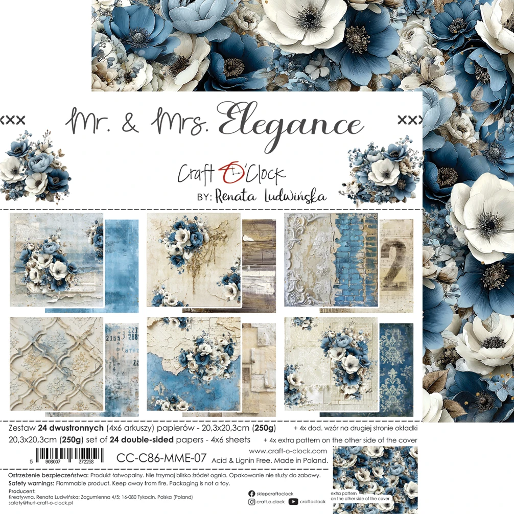 CC-C86-MME-07 MR. & MRS. ELEGANCE - paper pad 20,3x20,3cm