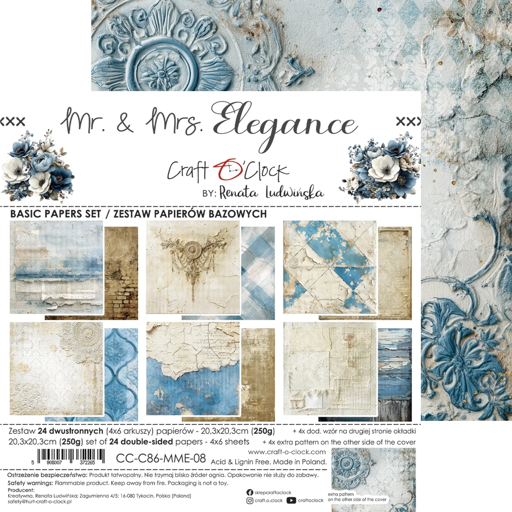 CC-C86-MME-08 MR. & MRS. ELEGANCE - paper pad 20,3x20,3cm -BASIC