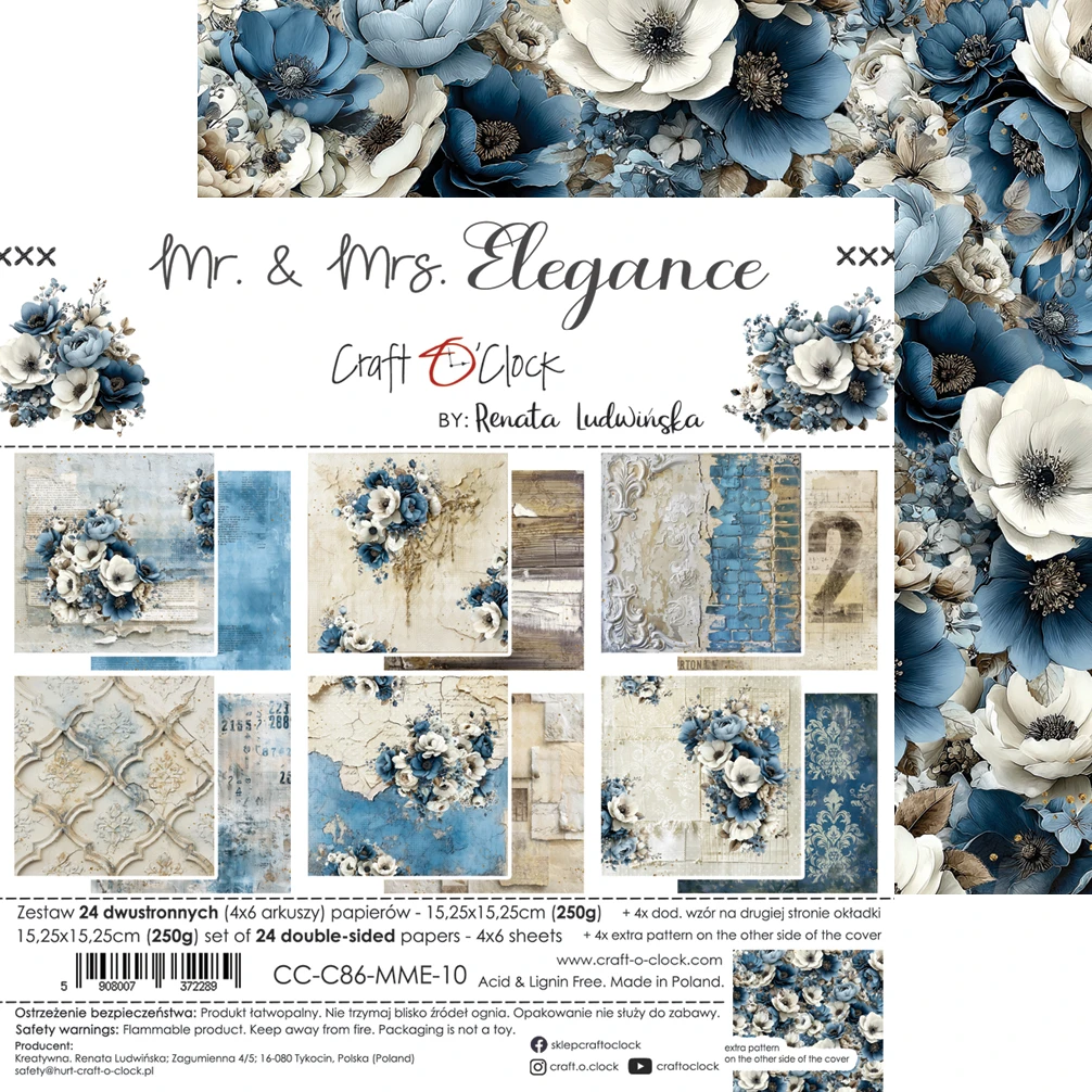 CC-C86-MME-10 MR. & MRS. ELEGANCE - paper pad 15,25x15,25cm