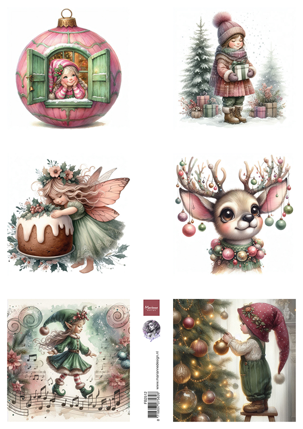 FB2512 one side paper A4 Marianne Design -Fairybells - Enchantend Christmas