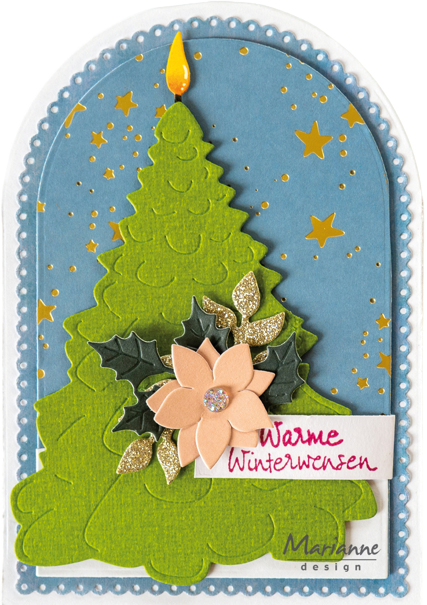 LR0964 Metal Die Marianne Design Creatables -Candle Christmas tree (L)