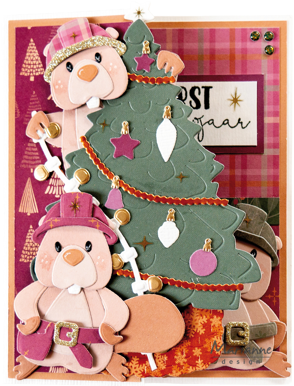 LR0964 Metal Die Marianne Design Creatables -Candle Christmas tree (L)