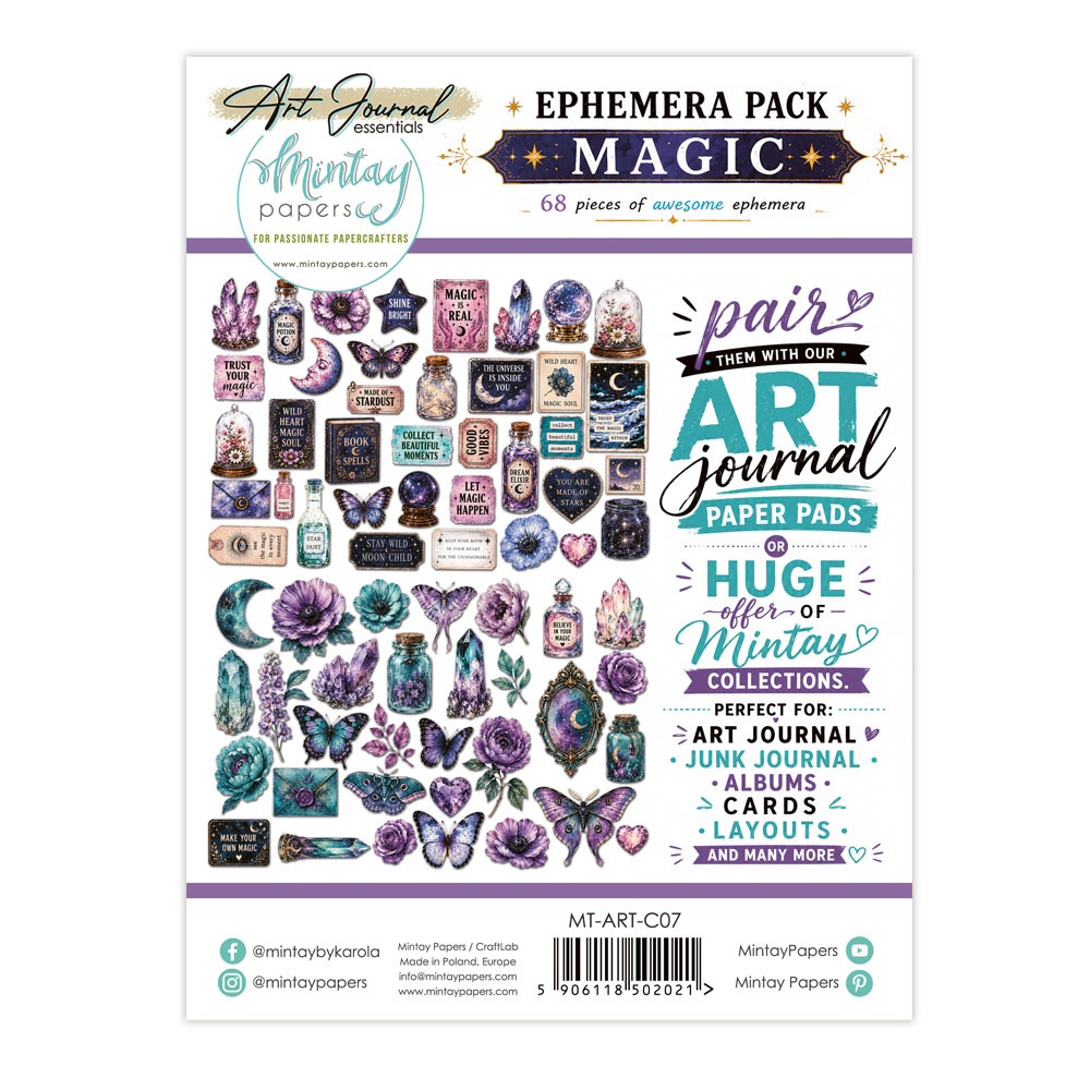 MT-ART-C07 Art Journal-MAGIC 68szt MINTAY MINTAY - die cuts