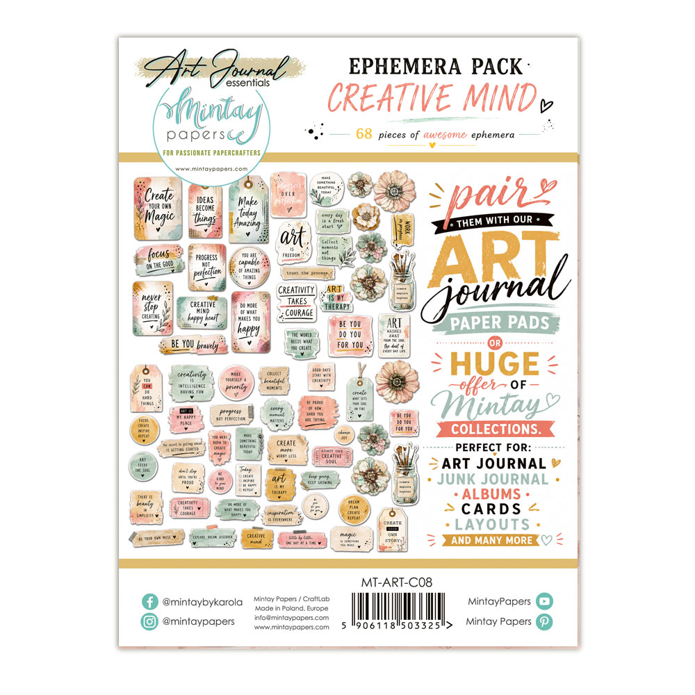 MT-ART-C08 Art Journal-Creative Mind 68szt MINTAY MINTAY - die cuts
