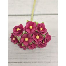 AC-S10m-6 HOT PINK- Achillea Cottage I am Roses Paper Flowers - 5pcs
