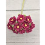 AC-S10m-6 HOT PINK- Achillea Cottage I am Roses Paper Flowers - 5pcs
