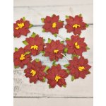 C-12 Small Red Christmas Poinsettia  10pcs