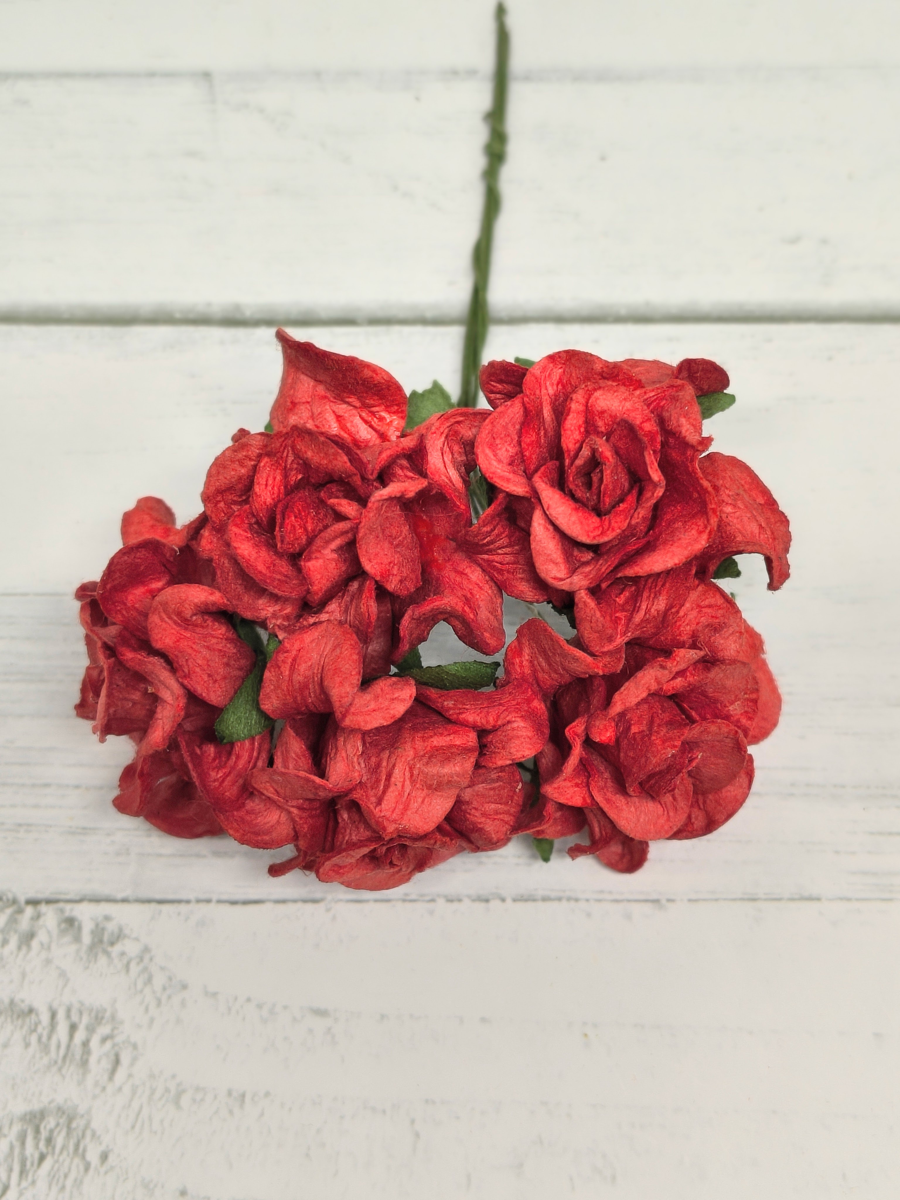 CF-G2-1 Open Roses I am Roses Paper Flowers -RED 5pcs