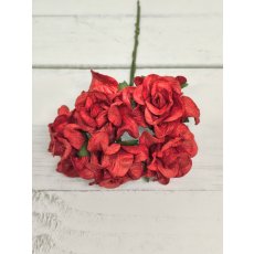 CF-G2-1 Open Roses I am Roses Paper Flowers -RED 5pcs