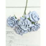 CF-G2-3 Open Roses I am Roses Paper Flowers -BABY BLUE 5pcs