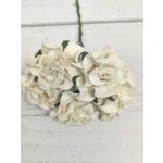 CF-G2-5 Open Roses I am Roses Paper Flowers -WHITE 5pcs