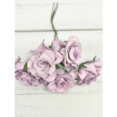 CF-G2-6 Open Roses I am Roses Paper Flowers -LILAC 5pcs