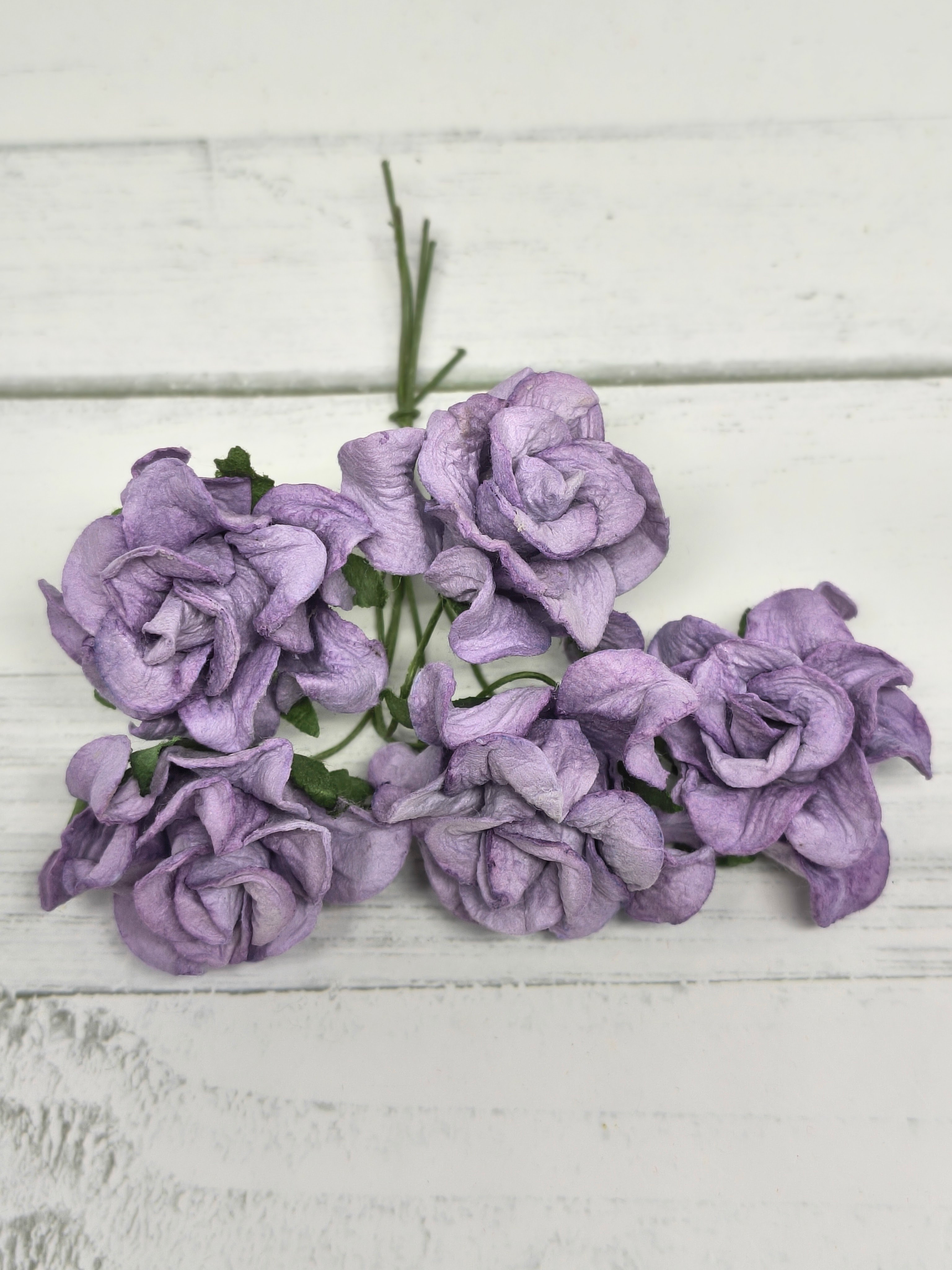 CF-G2-7 Open Roses I am Roses Paper Flowers -PURPLE 5pcs