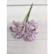 CHB-S3-5 MAUVE PURPLEE Cherry Blossoms I am Roses Paper Flowers - 5pcs