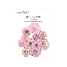 CR110159 Little Birdie Handmade Printed Paper Flowers  Mira Pink Symphony -10pcs