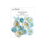 CR110161 Little Birdie Handmade Printed Paper Flowers Jasper Blue Symphony -12pcs