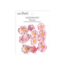 CR110162 Little Birdie Handmade Printed Paper Flowers  Jasper Pink Symphony -12pcs