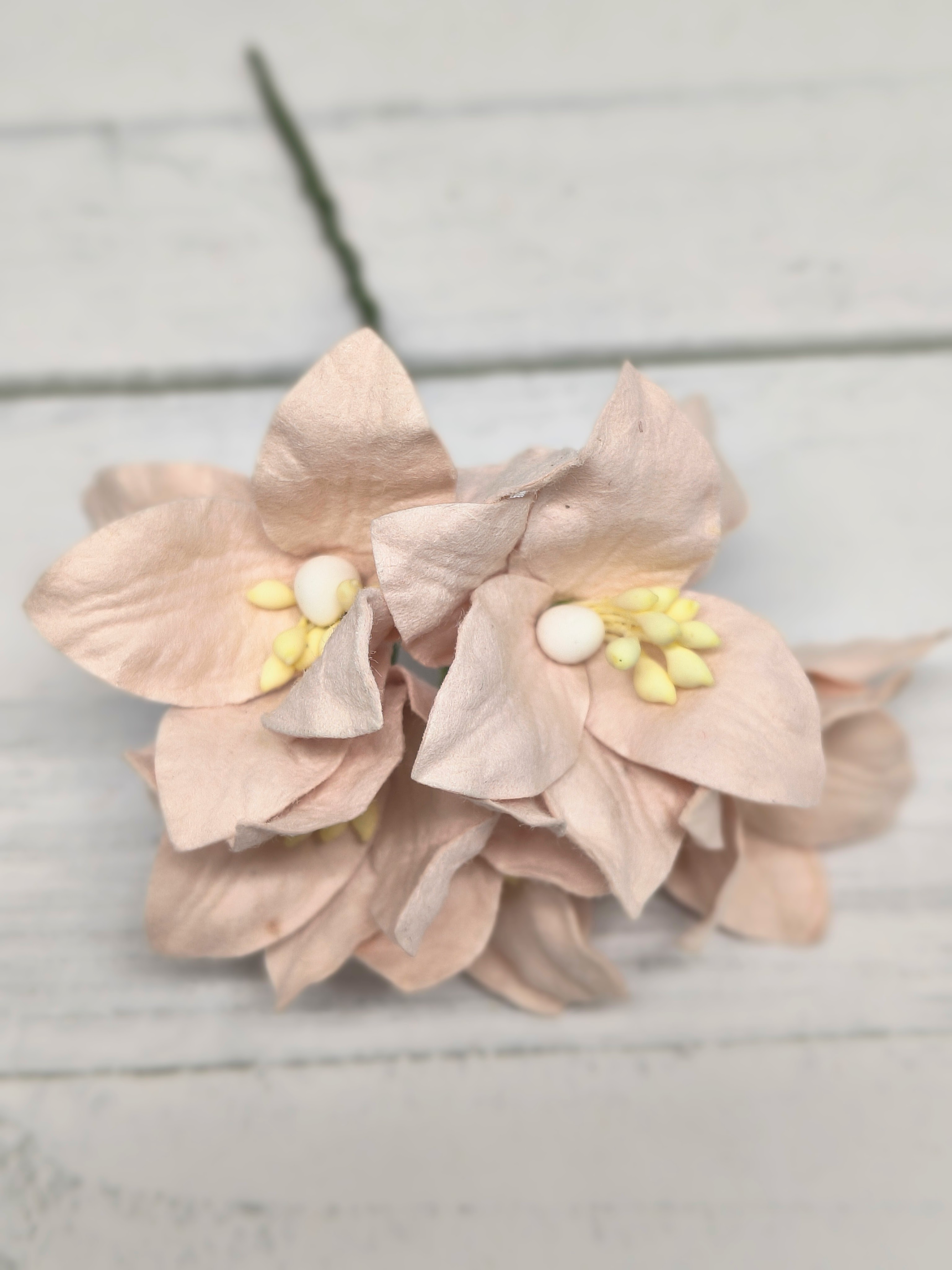 LY1-122 PALE BLUSH PINK Lily Paper Flowers - 5pcs