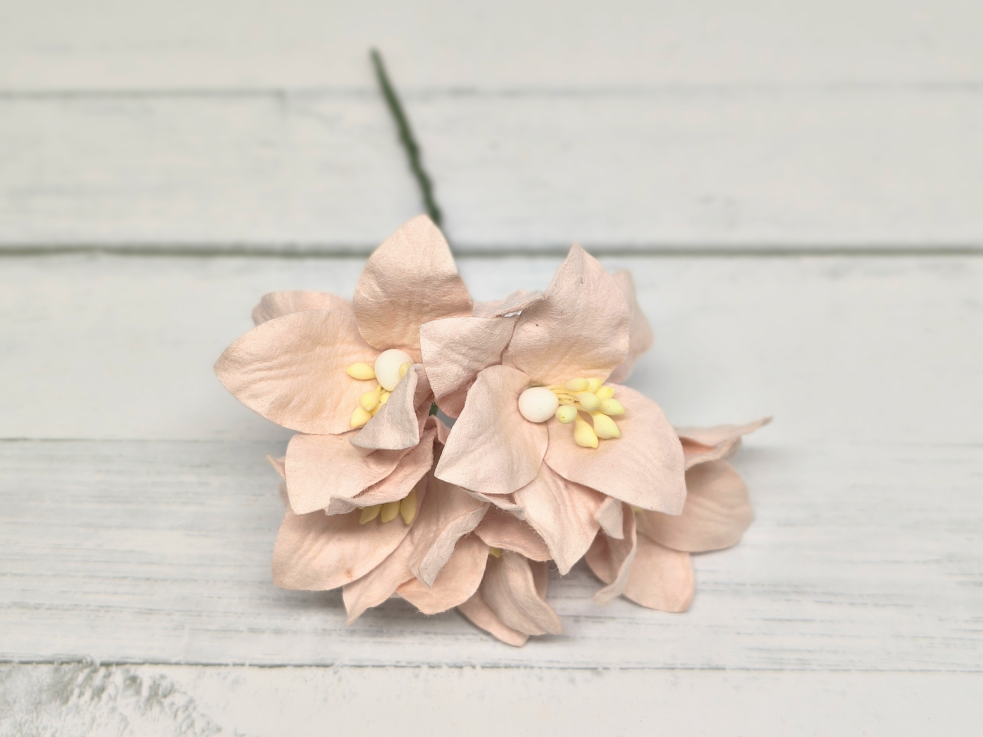 LY1-122 PALE BLUSH PINK Lily Paper Flowers - 5pcs