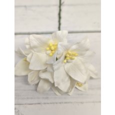 LY1-15  WHITE Lily Paper Flowers - 5pcs