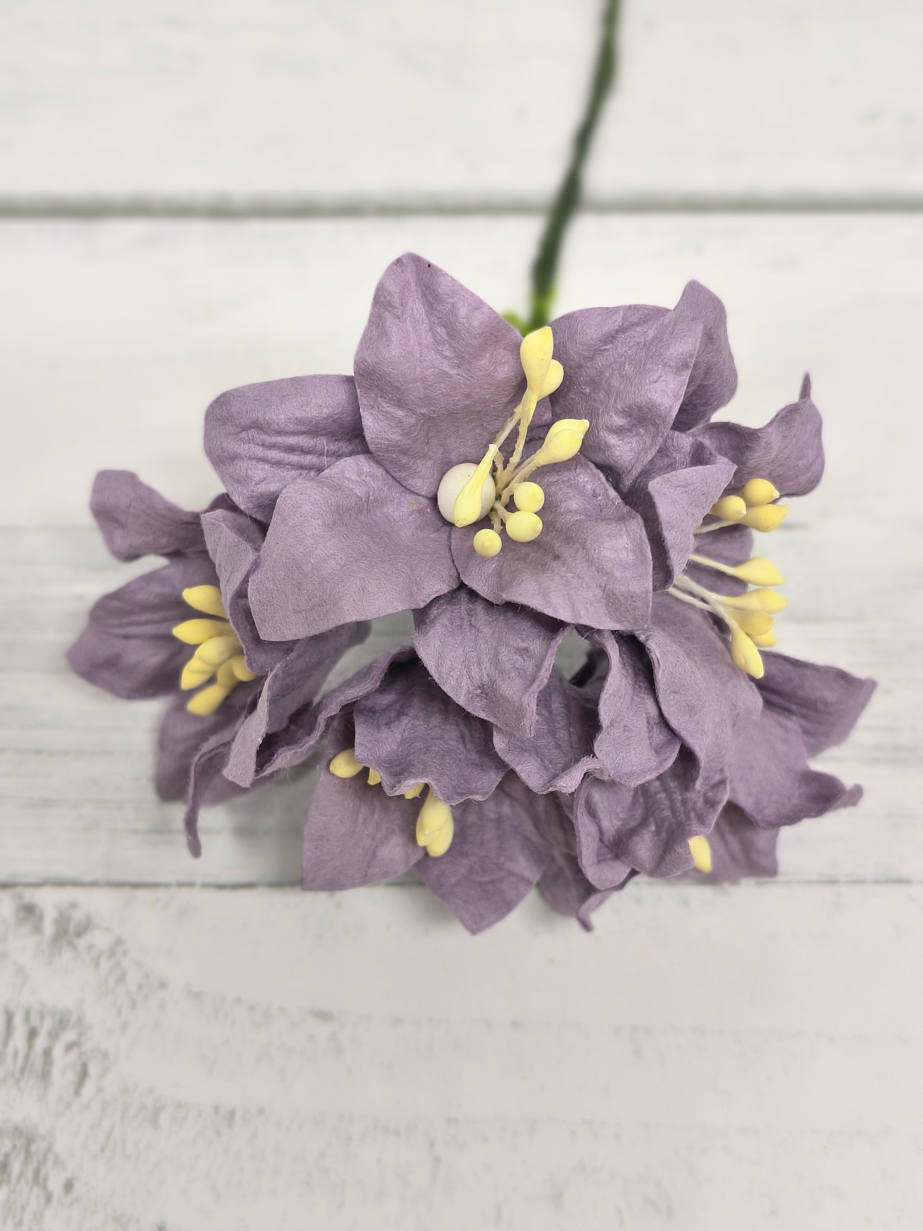 LY1-183 MAUVE PURPLE Lily Paper Flowers - 5pcs