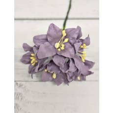 LY1-183 MAUVE PURPLE Lily Paper Flowers - 5pcs