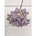 LY1-183 MAUVE PURPLE Lily Paper Flowers - 5pcs