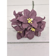 LY1-185 PURPLE Lily Paper Flowers - 5pcs