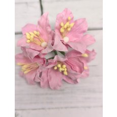 LY1-3 PINK Lily Paper Flowers - 5pcs