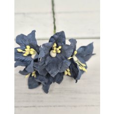 LY1-421 SOLID DENIM BLUE Lily Paper Flowers - 5pcs