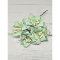 LY1-450 SOLID AQUA BLUE Lily Paper Flowers - 5pcs