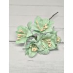 LY1-450 SOLID AQUA BLUE Lily Paper Flowers - 5pcs