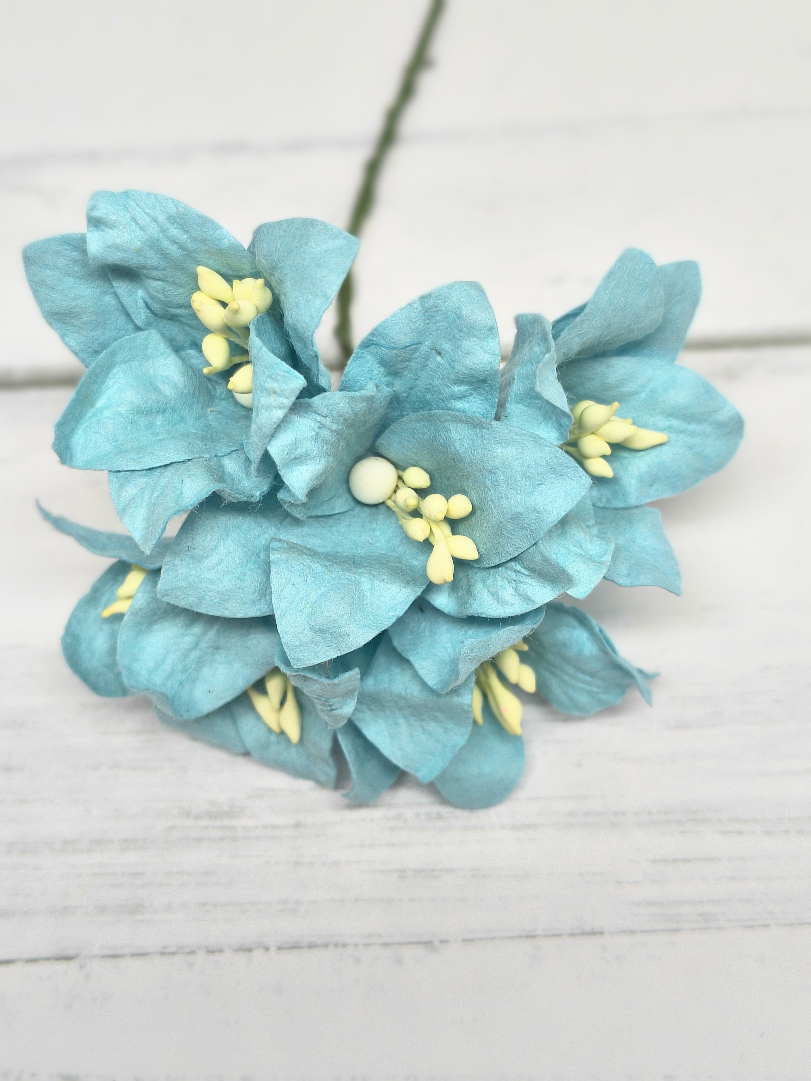 LY1-451 LIGHT TURQUISE BLUE Lily Paper Flowers - 5pcs