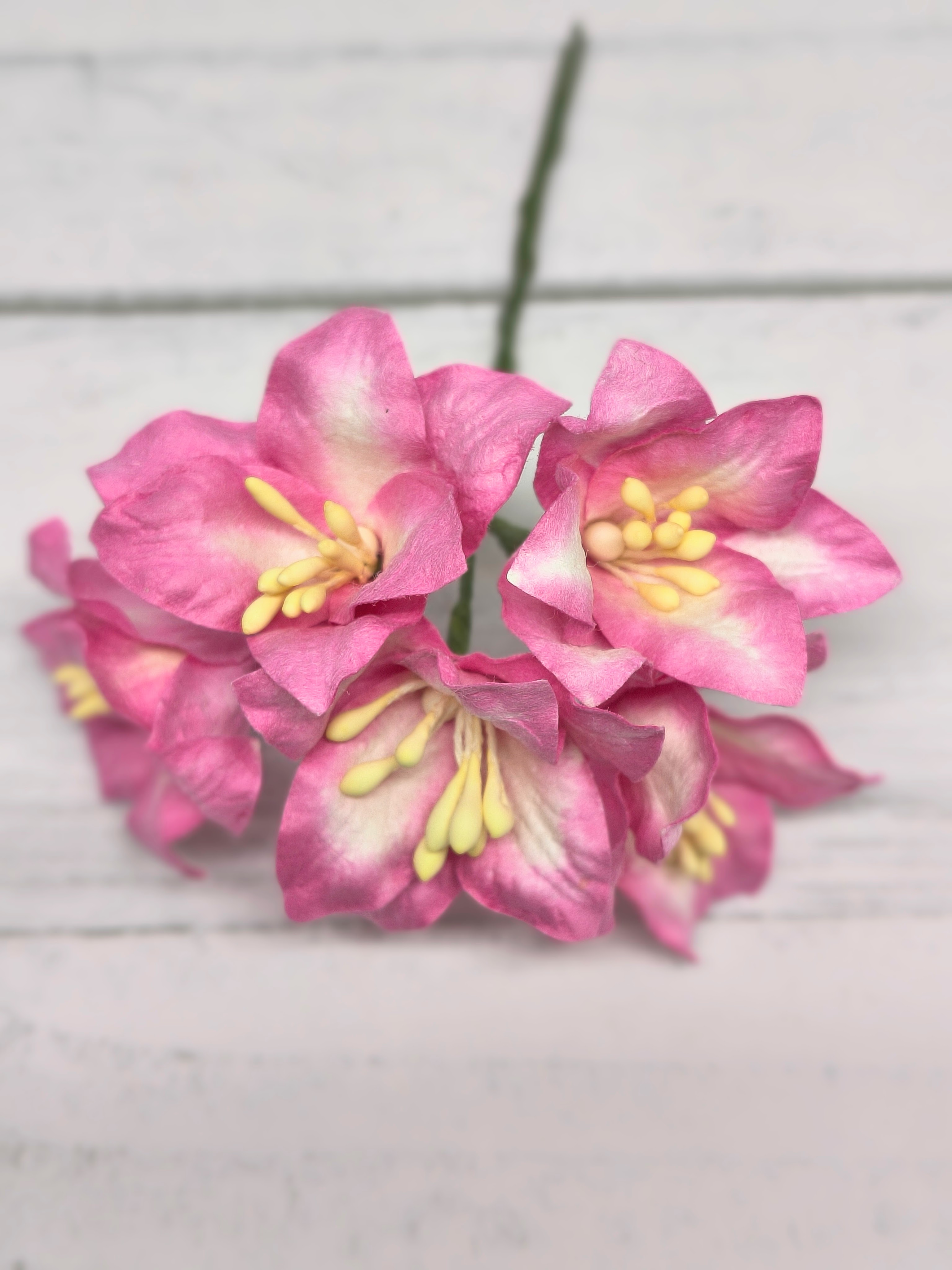 LY1-516 HOT PINK Lily Paper Flowers - 5pcs