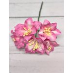 LY1-516 HOT PINK Lily Paper Flowers - 5pcs