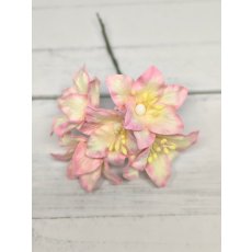 LY1-526 CREAM PINK Lily Paper Flowers - 5pcs