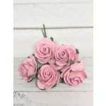 OR-R6-4 Open Roses I am Roses Paper Flowers -BABY BLUE-5pcs