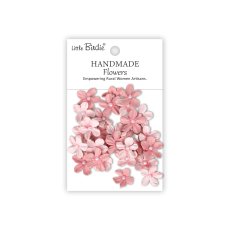 CR103053 Little Birdie Handmade Printed Paper Flowers Pearl Petites Pink Passion -30pcs