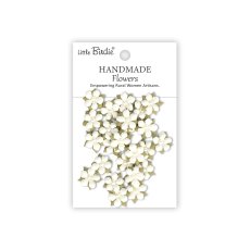CR103059  Little Birdie Handmade Printed Paper Flowers Elira vory Pearl   -24pcs