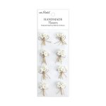 CR103266 Little Birdie Handmade Printed Paper Flowers Bouqet Ivory Pearl -8pcs