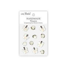 CR103304 Little Birdie Handmade Printed Paper Flowers Roses & Butterflies Ivory Pearl  -12pcs
