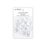 CR109886 Little Birdie Handmade Printed Paper Flowers Twinkle Frosty White -20pcs