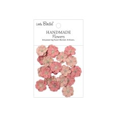 CR109890 Little Birdie Handmade Printed Paper Flowers Twinkle Pink Passion -20pcs