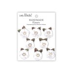 CR109910 Little Birdie Handmade Printed Paper Flowers Butter Cup Frosty White -8pcs