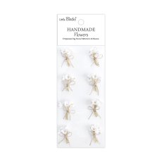 CR109968  Little Birdie Handmade Printed Paper Flowers Bouqet Frosty White  -8pcs