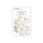 CR1099802 Little Birdie Handmade Printed Paper Flowers Micro Jewlled Florettes Ivory Pearl -60pcs